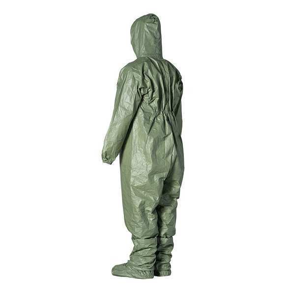 Hooded Coverall, 4 PK, Green, Tychem(R) 2000 SFR, Adhesive