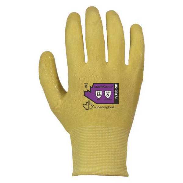 Work Gloves, Nitrile, L, Yellow/Yellow, PR