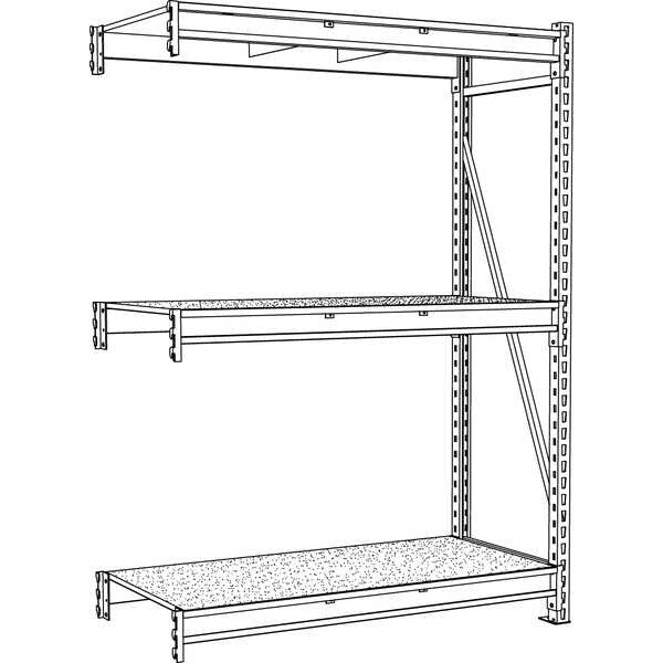 Add-On Bulk Storage Rack, 48 in D, 48 in W, 3 Shelves