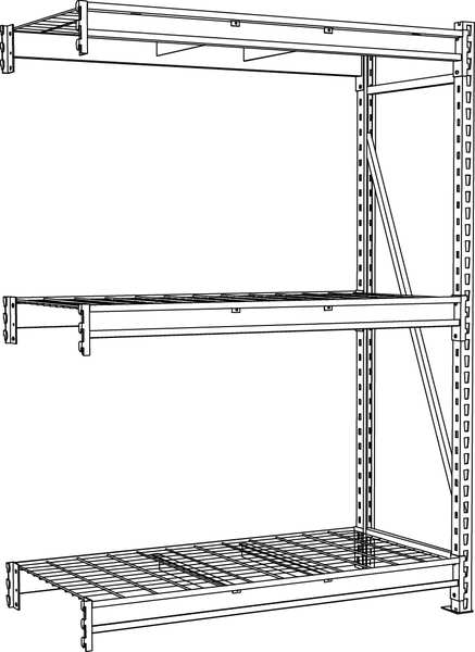 Add-On Bulk Storage Rack, 24 in D, 48 in W, 3 Shelves