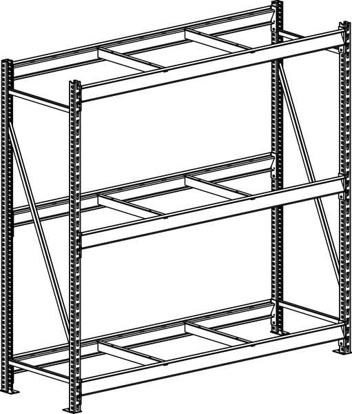 Starter Bulk Storage Rack, 36 in D, 72 in W, 3 Shelves