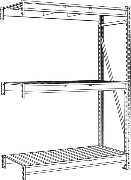 Add-On Bulk Storage Rack, 24 in D, 48 in W, 3 Shelves