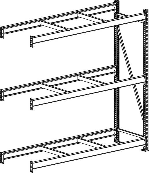 Add-On Bulk Storage Rack, 24 in D, 48 in W, 3 Shelves