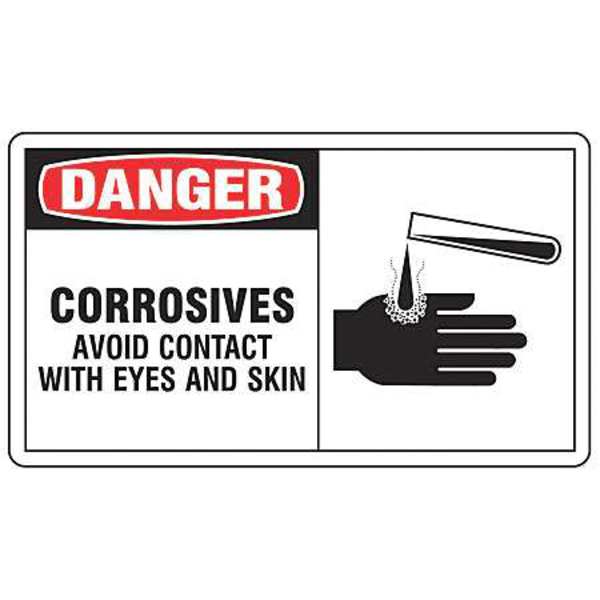 Safety Label, 3 1/2 in H, 5 in W, Vinyl, Horizontal Rectangle, English, LCHL003VSP