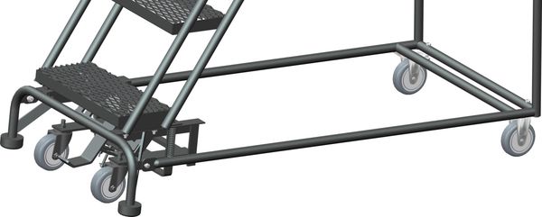103 in H Steel Rolling Ladder, 7 Steps