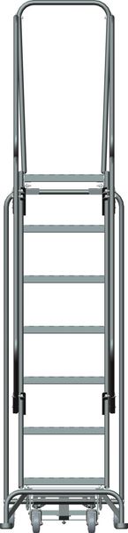 103 in H Steel Rolling Ladder, 7 Steps