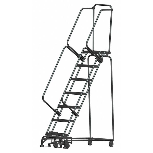 103 in H Steel Rolling Ladder, 7 Steps