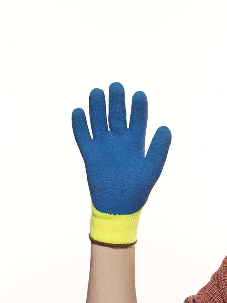 Hi-Vis Cut Resistant Coated Gloves, A3 Cut Level, Natural Rubber Latex, XL, 1 PR