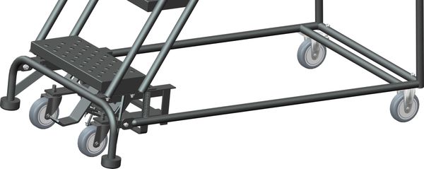 93 in H Steel Rolling Ladder, 6 Steps