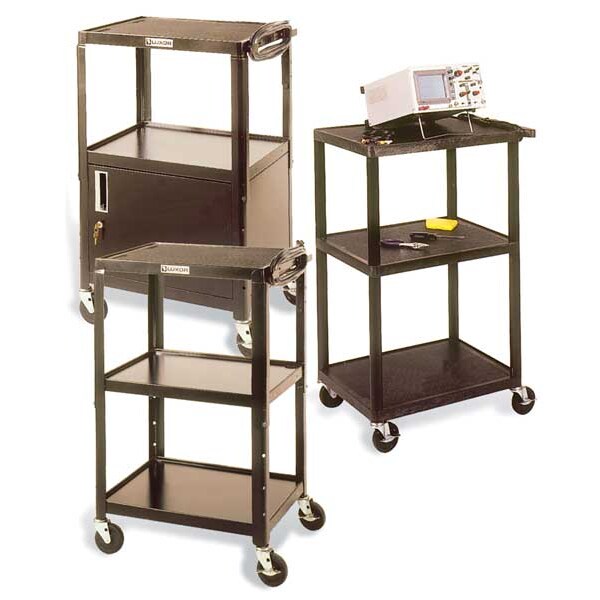 Polyethylene Utility Cart with Lipped Plastic Shelves, Flat, 3 Shelves, 400 lb