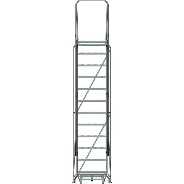 153 in H Steel Rolling Ladder, 12 Steps