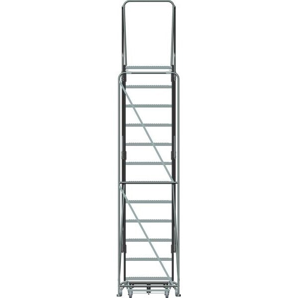 153 in H Steel Rolling Ladder, 12 Steps