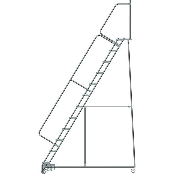 153 in H Steel Rolling Ladder, 12 Steps