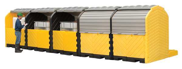 Covered Five IBC Containment Unit, 375 gal Spill Capacity, Polyethylen ...