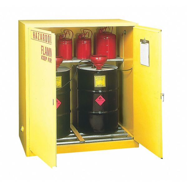 Cabinet, 2-Dr, 55 gal., Flammable, 34 x 65 x 34