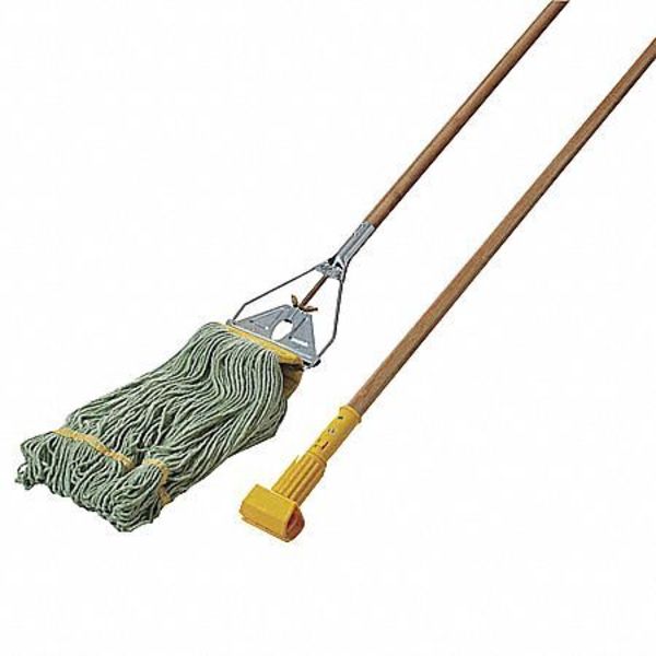 5 in L String Wet Mop, 16 oz Dry Wt, Quick Change Connection, Looped-End, White, PET, 1200S/WHITE
