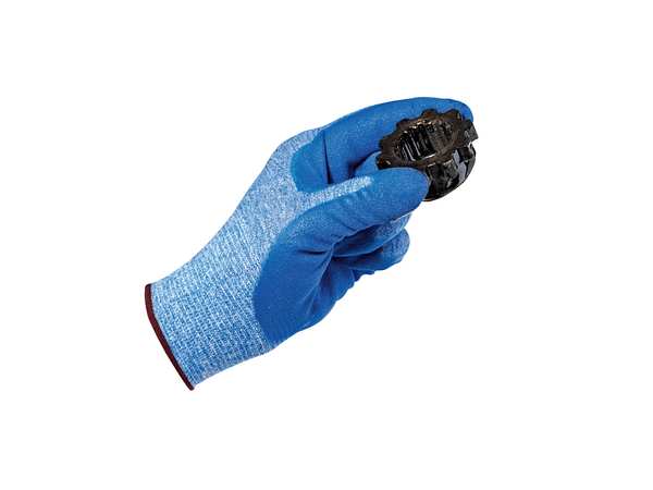 Nitrile Coated Gloves, Palm Coverage, Blue, XS, PR