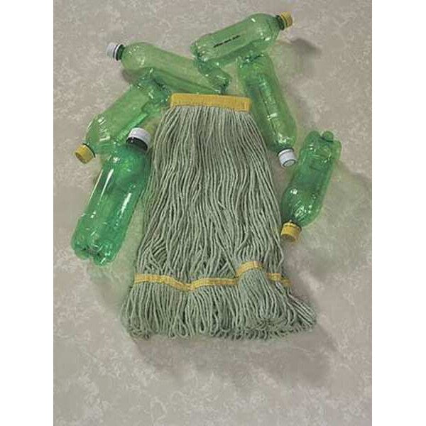 5 in String Wet Mop, 34 oz Dry Wt, Quick Change Connection, Looped-End, Green, PET