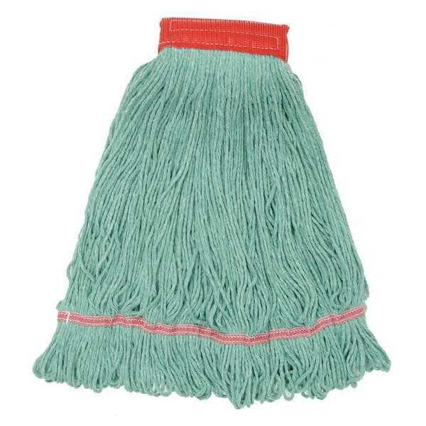 5 in String Wet Mop, 28 oz Dry Wt, Quick Change Connection, Looped-End, Red, Rayon/Synthetic Blend