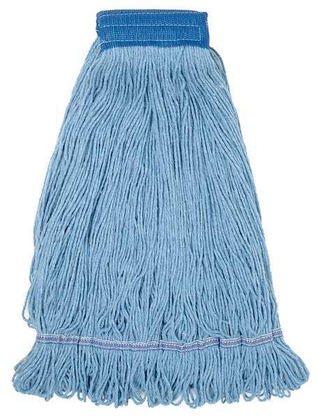 5 in String Wet Mop, 34 oz Dry Wt, Quick Change Connection, Looped-End, Blue, PET, 4200XLARGE