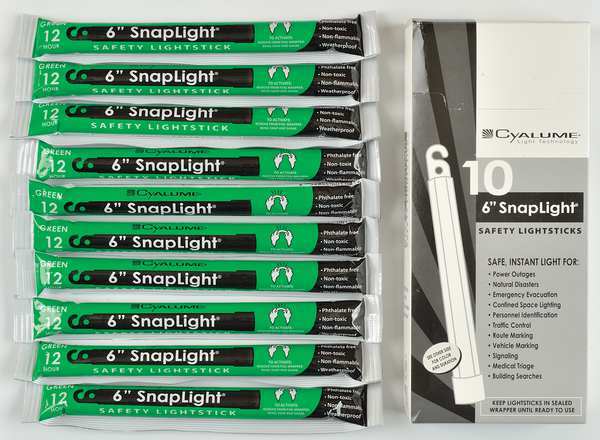 Lightstick, Orange, 12 hr., 6 In. L, PK10