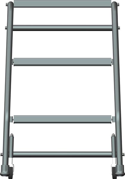 28 1/2 in H Steel Rolling Ladder, 3 Steps