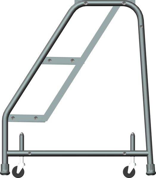 28 1/2 in H Steel Rolling Ladder, 3 Steps