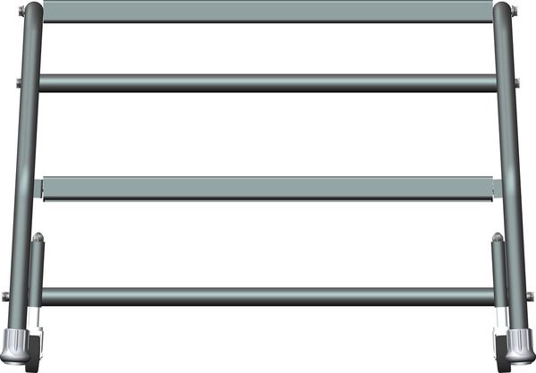 19 in H Steel Rolling Ladder, 2 Steps