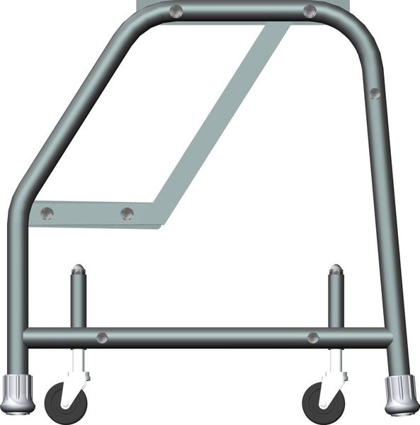 19 in H Steel Rolling Ladder, 2 Steps