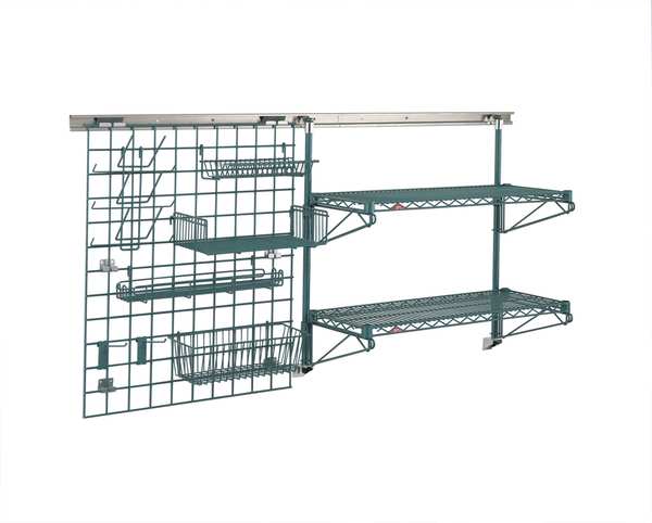 Grid Shelf, Steel, Green, 35-1/4x14x7-3/4