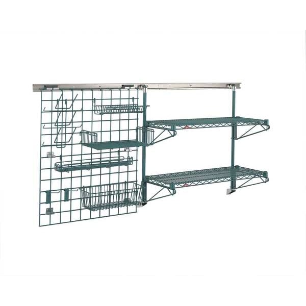 Grid Shelf, Steel, Green, 47-1/4x18x7-3/4