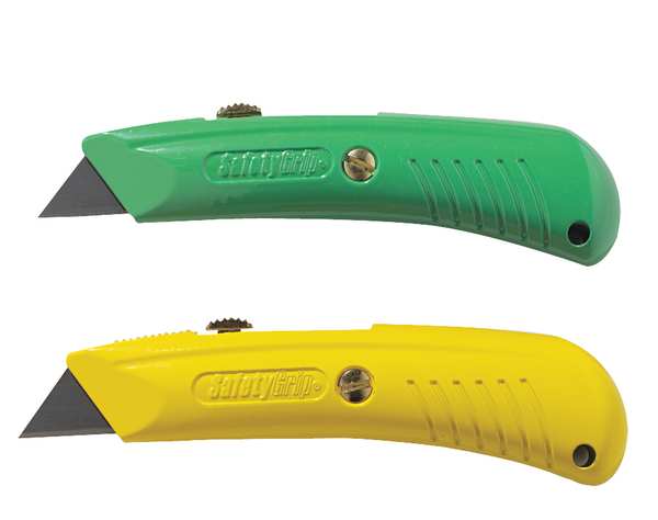 Utility Knife, Retractable, Standard Utility Blades, Metal, 6 in L.