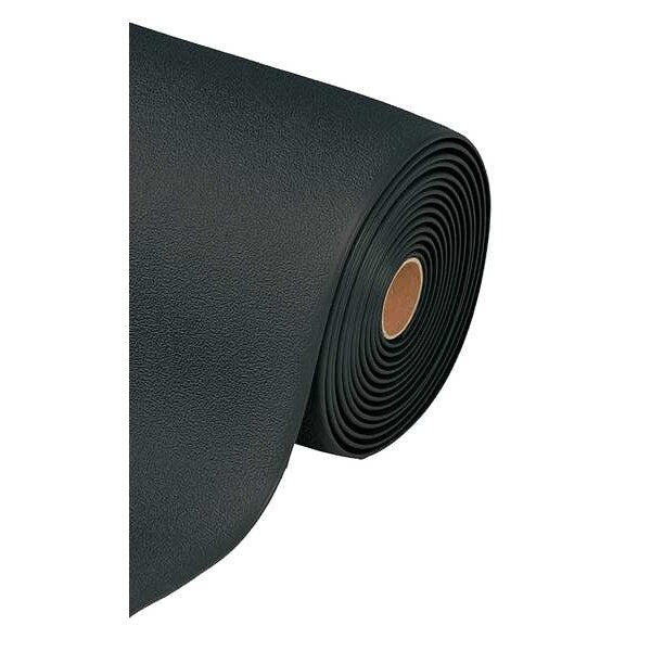 Antifatigue Runner, Black, 60 ft. L x 4 ft. W, PVC Foam, Pebble Surface Pattern, 3/8