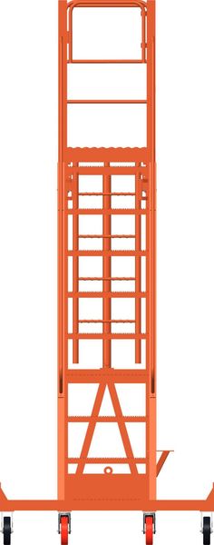 155 in H Steel Cantilever Rolling Ladder, 9 Steps