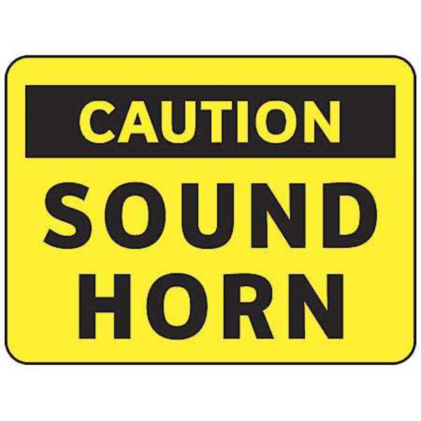 Caution Sign, 10 in Height, 14 in Width, Vinyl, English