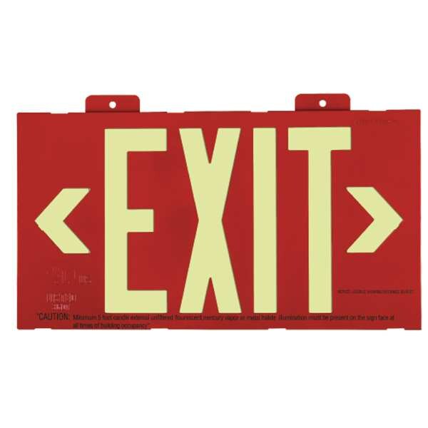 Exit Sign, 8 3/4 in x 15 3/8 in, Plastic