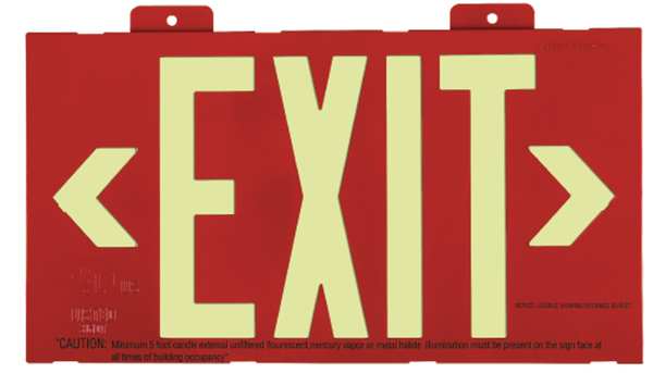 Exit Sign, 8 3/4 in x 15 3/8 in, Plastic