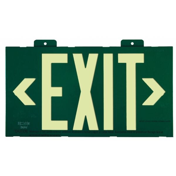Exit Sign, 8 3/4 in x 15 3/8 in, Plastic