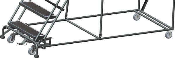 153 in H Steel Rolling Ladder, 12 Steps