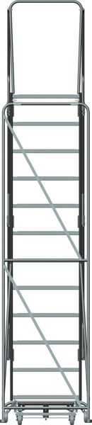 153 in H Steel Rolling Ladder, 12 Steps