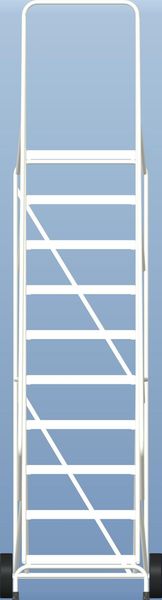 133 in H Aluminum Wheelbarrow Ladder, 10 Steps