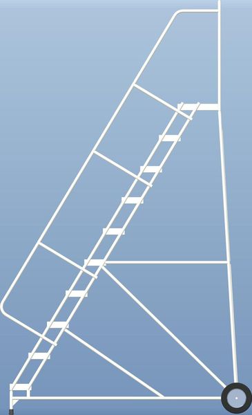 133 in H Aluminum Wheelbarrow Ladder, 10 Steps