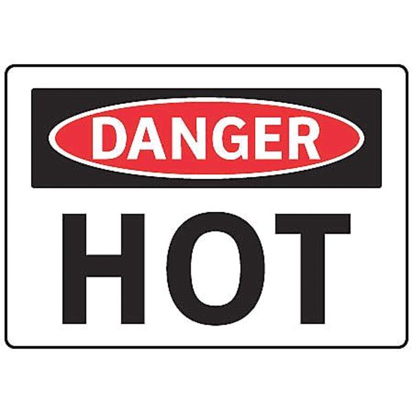 Danger Sign, 7 in Height, 10 in Width, Vinyl, English