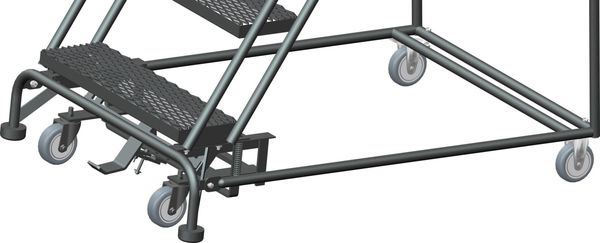 93 in H Steel Rolling Ladder, 6 Steps