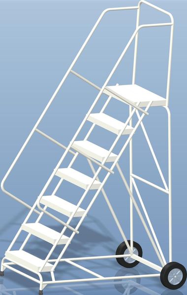 103 in H Aluminum Wheelbarrow Ladder, 7 Steps