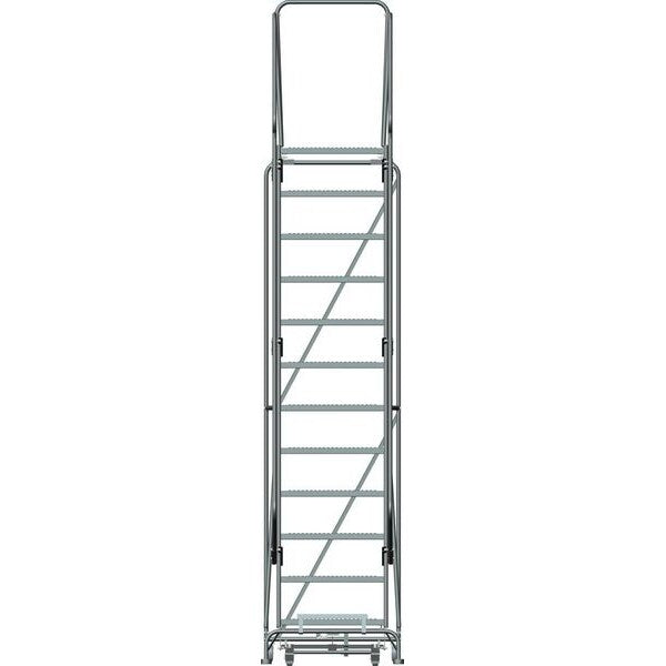153 in H Steel Rolling Ladder, 12 Steps