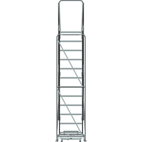 153 in H Steel Rolling Ladder, 12 Steps