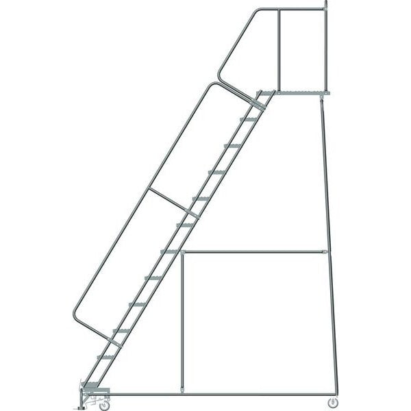 153 in H Steel Rolling Ladder, 12 Steps
