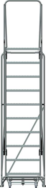 133 in H Steel Rolling Ladder, 10 Steps