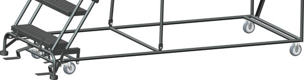 153 in H Steel Rolling Ladder, 12 Steps